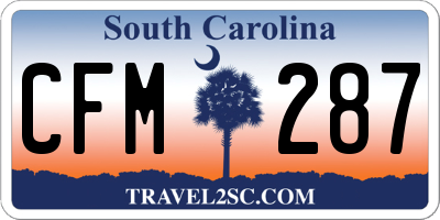 SC license plate CFM287