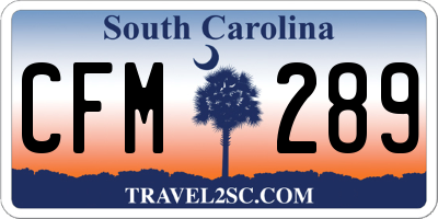 SC license plate CFM289