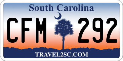 SC license plate CFM292