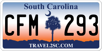 SC license plate CFM293