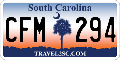 SC license plate CFM294
