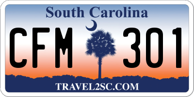 SC license plate CFM301