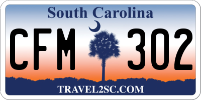 SC license plate CFM302