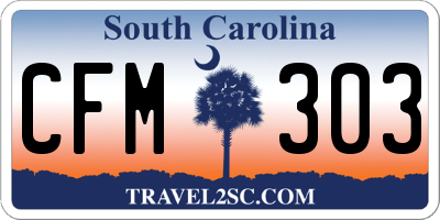 SC license plate CFM303