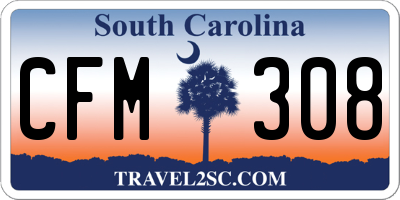 SC license plate CFM308
