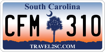 SC license plate CFM310