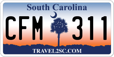 SC license plate CFM311