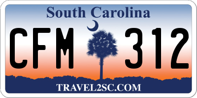 SC license plate CFM312