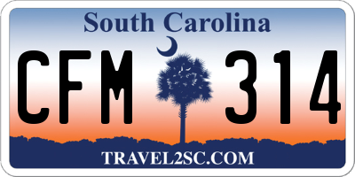 SC license plate CFM314