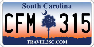 SC license plate CFM315