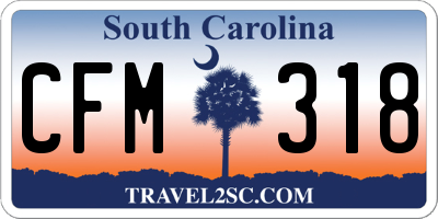 SC license plate CFM318
