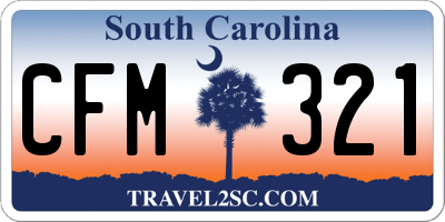SC license plate CFM321