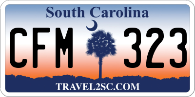 SC license plate CFM323