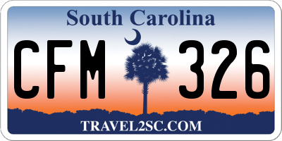 SC license plate CFM326