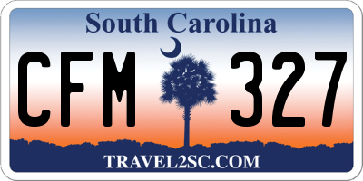 SC license plate CFM327