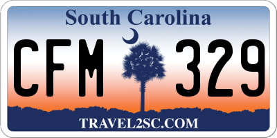 SC license plate CFM329