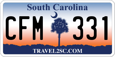 SC license plate CFM331