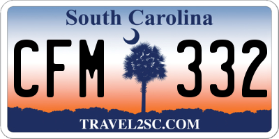 SC license plate CFM332