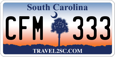 SC license plate CFM333