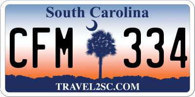 SC license plate CFM334