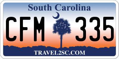 SC license plate CFM335