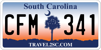 SC license plate CFM341
