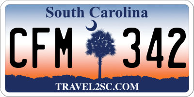 SC license plate CFM342