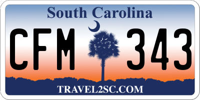 SC license plate CFM343