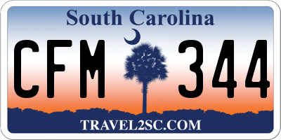 SC license plate CFM344