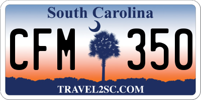 SC license plate CFM350