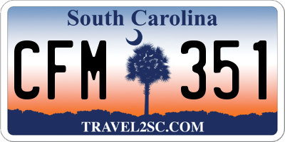 SC license plate CFM351