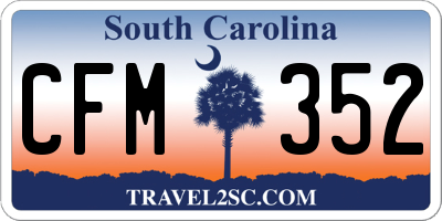 SC license plate CFM352