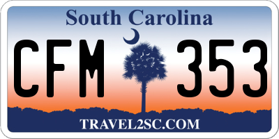 SC license plate CFM353
