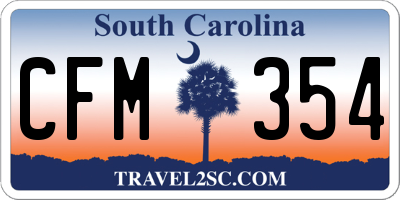 SC license plate CFM354