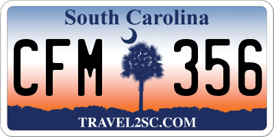 SC license plate CFM356