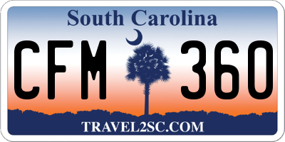 SC license plate CFM360