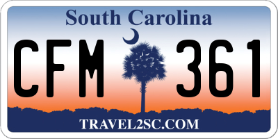 SC license plate CFM361