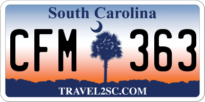 SC license plate CFM363