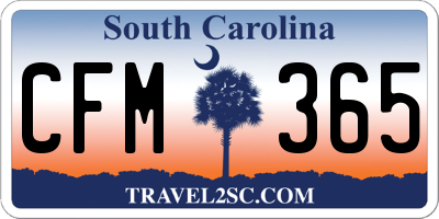 SC license plate CFM365