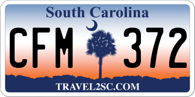 SC license plate CFM372