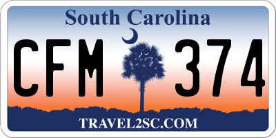 SC license plate CFM374