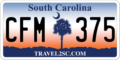 SC license plate CFM375