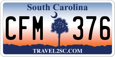 SC license plate CFM376