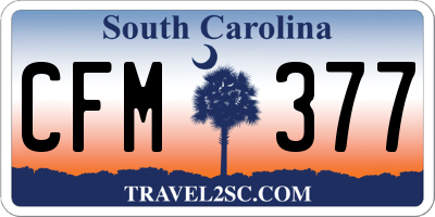 SC license plate CFM377