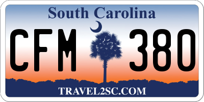 SC license plate CFM380
