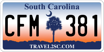 SC license plate CFM381
