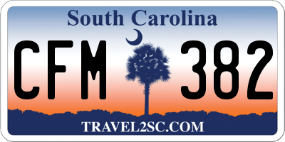 SC license plate CFM382