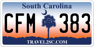 SC license plate CFM383
