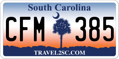 SC license plate CFM385
