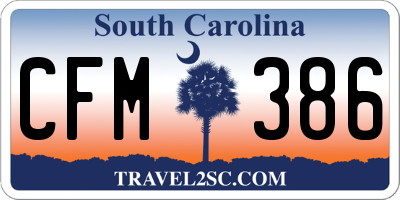 SC license plate CFM386